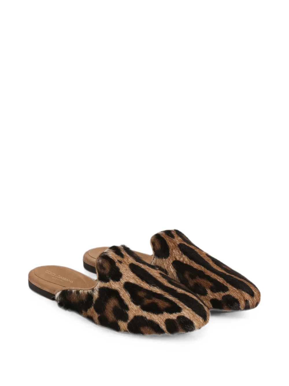 Dolce & Gabbana Leo leren muiltjes Bruin
