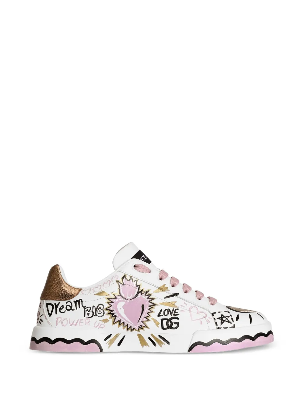 Dolce & Gabbana Portofino kalfsleren sneakers Wit