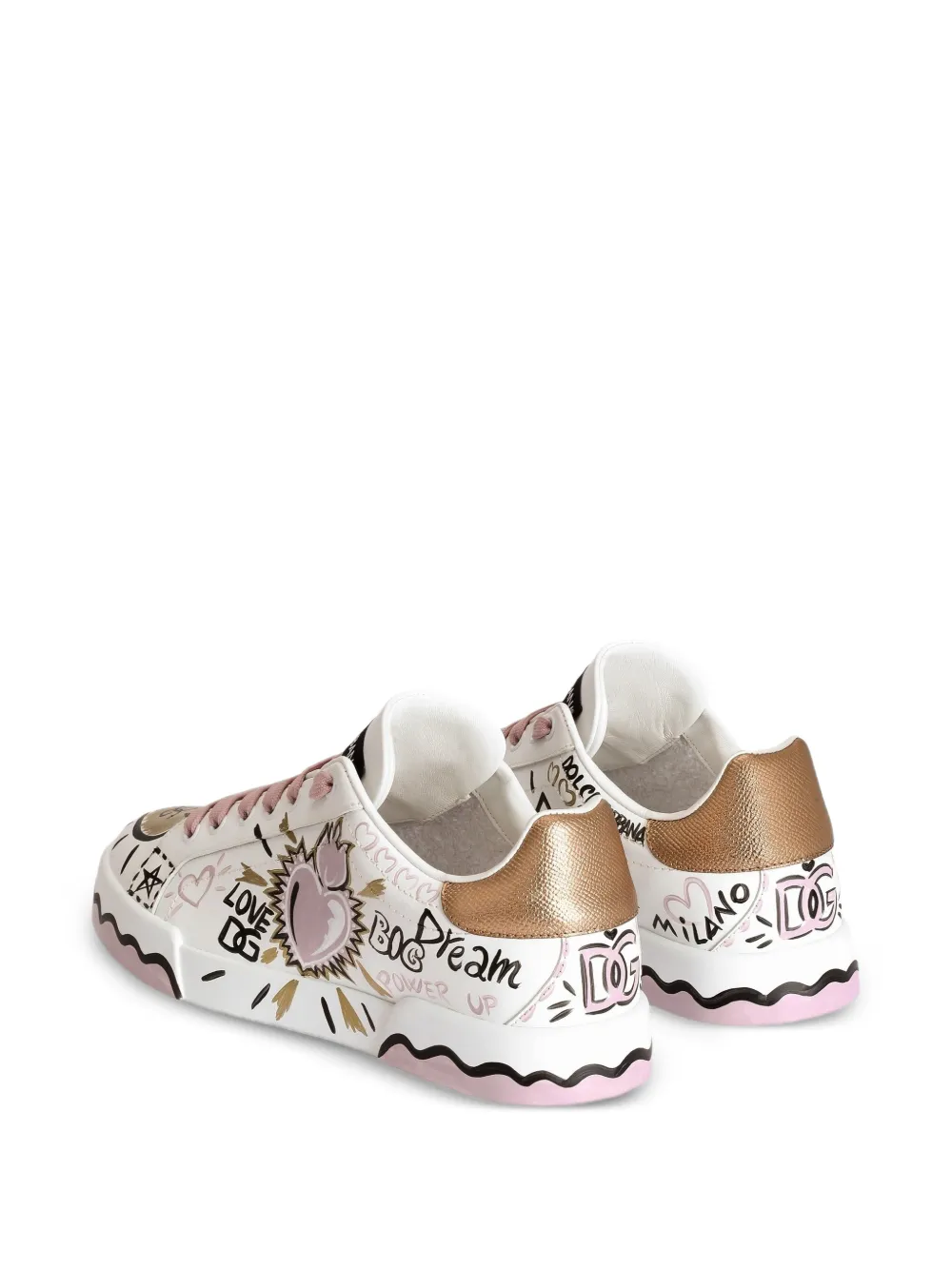 Dolce & Gabbana Portofino kalfsleren sneakers Wit