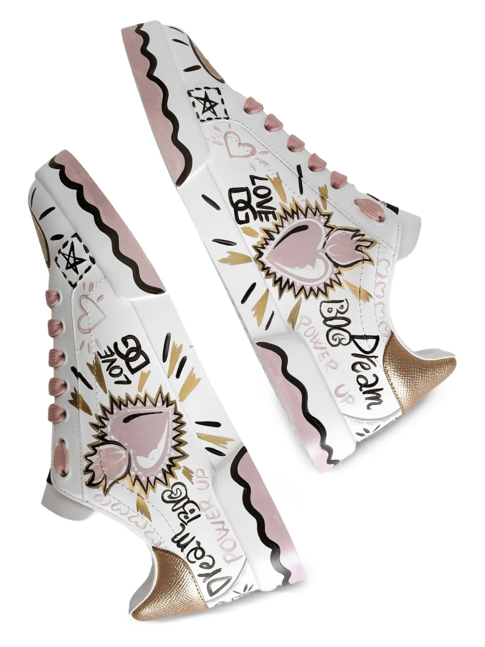 Dolce & Gabbana Portofino kalfsleren sneakers Wit