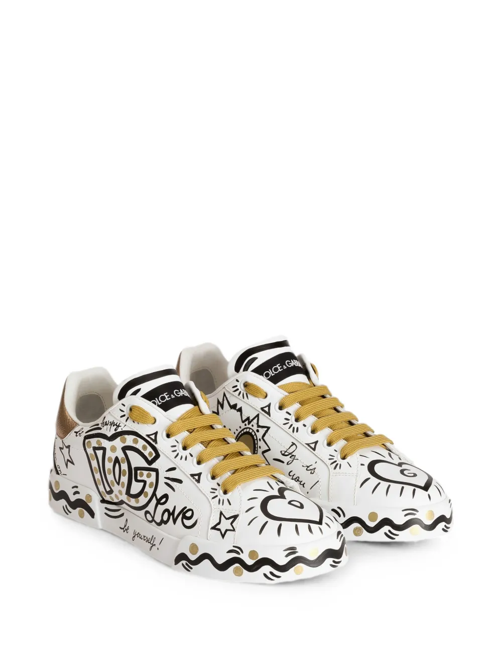 Dolce & Gabbana calfskin Portofino sneakers Wit