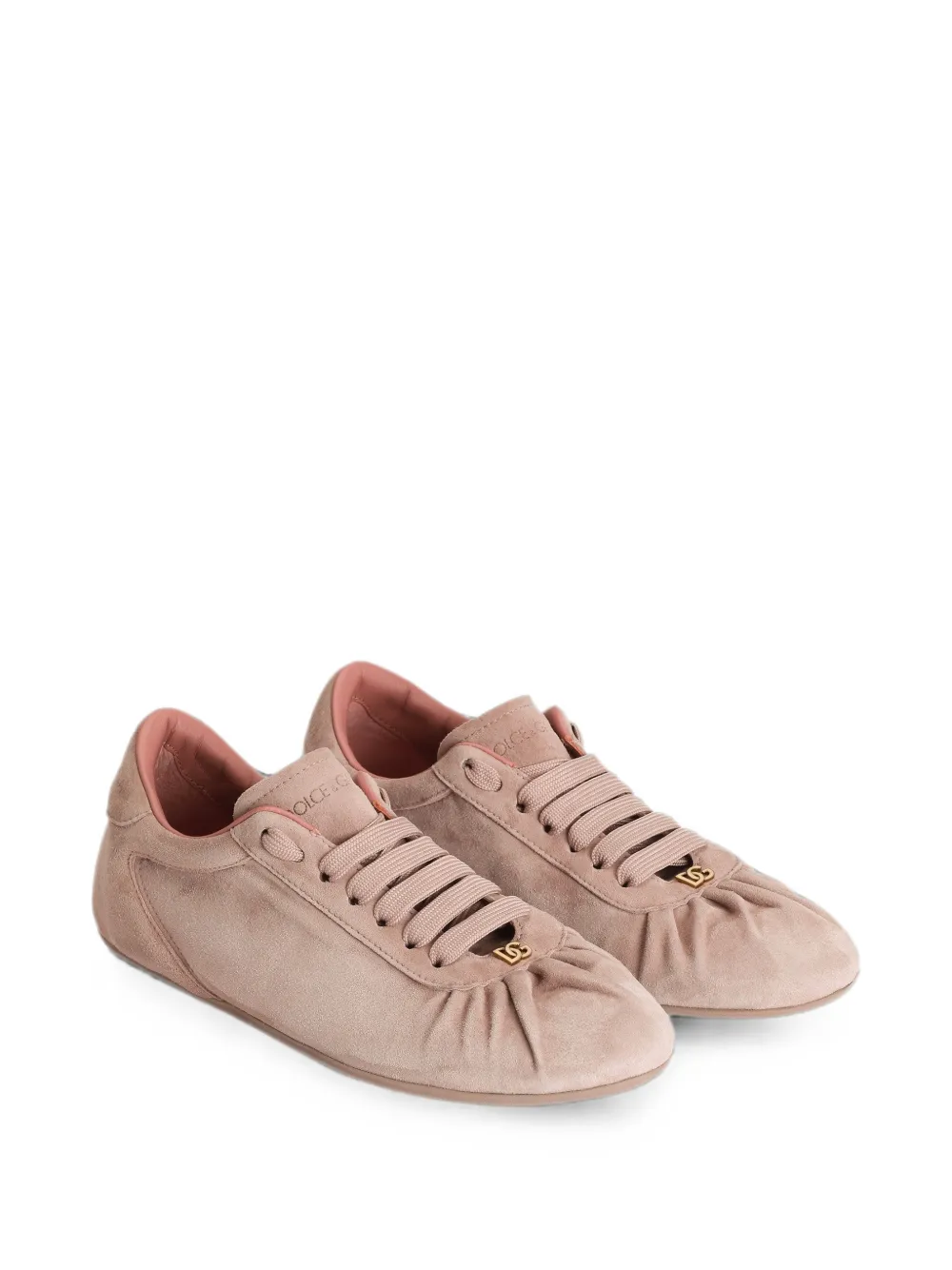 Dolce & Gabbana soft ballet sneakers in split calfskin Roze