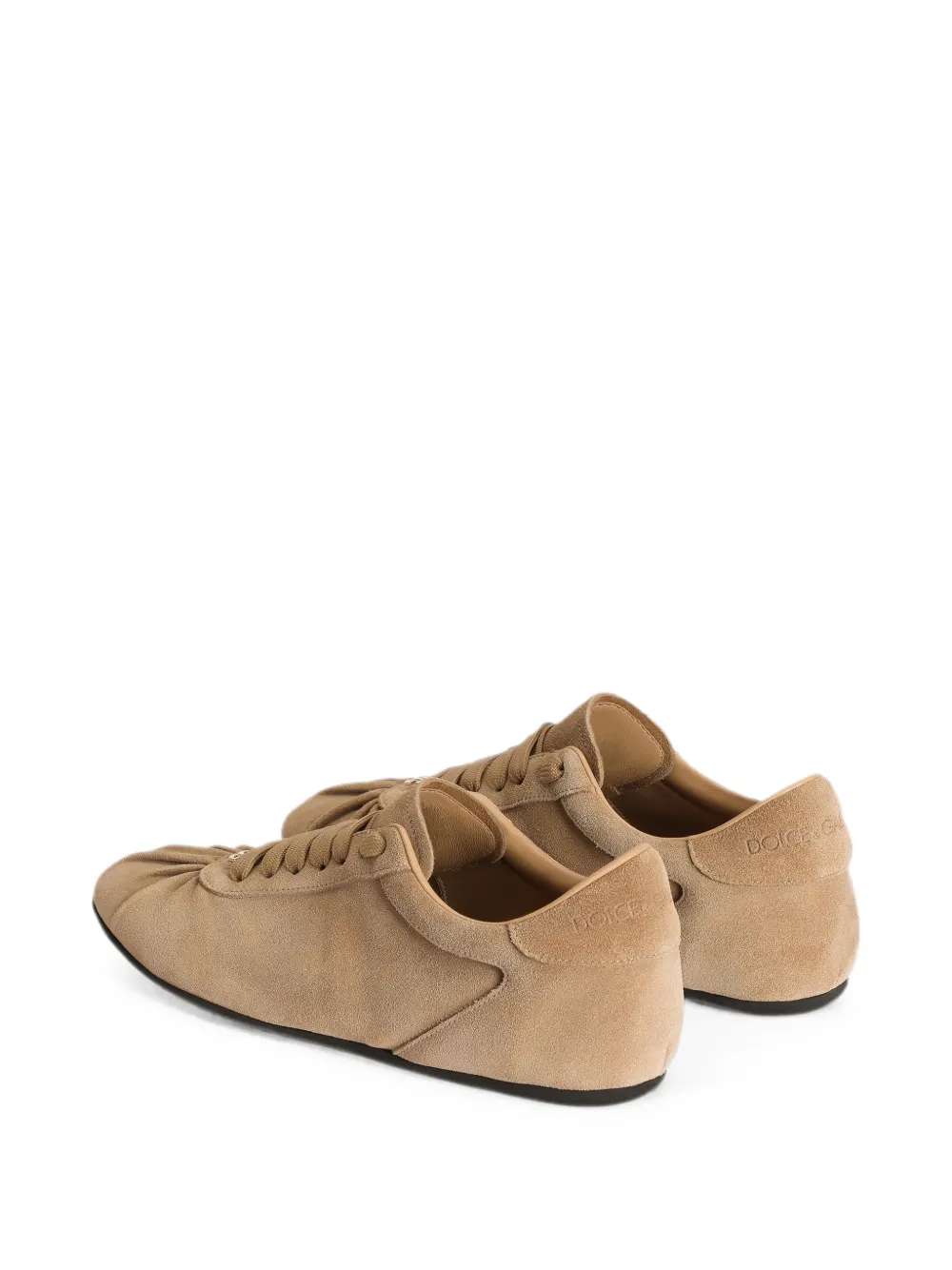 Dolce & Gabbana soft ballet sneakers in split calfskin Beige