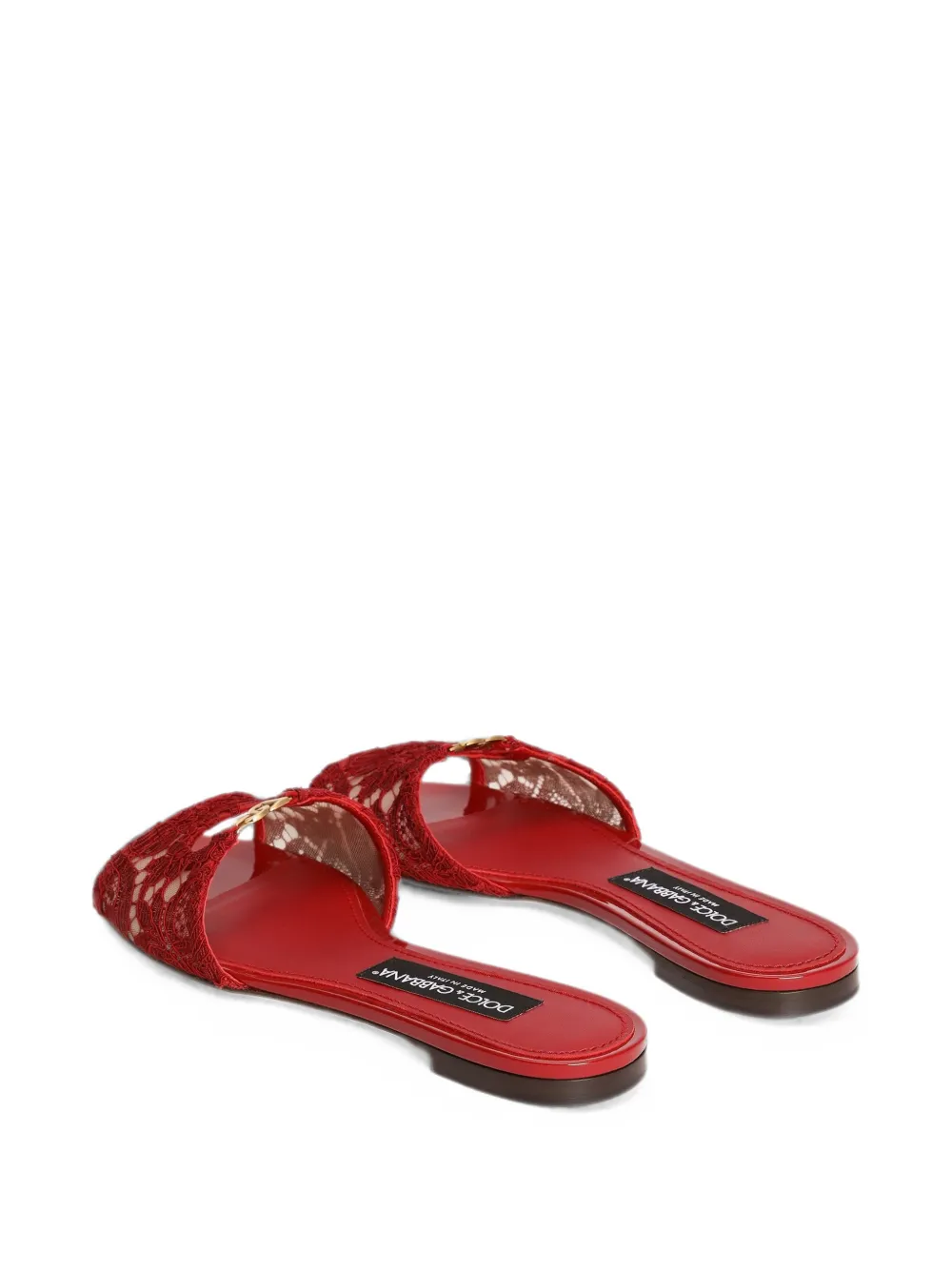 Dolce & Gabbana Platte sneakers met kant Rood