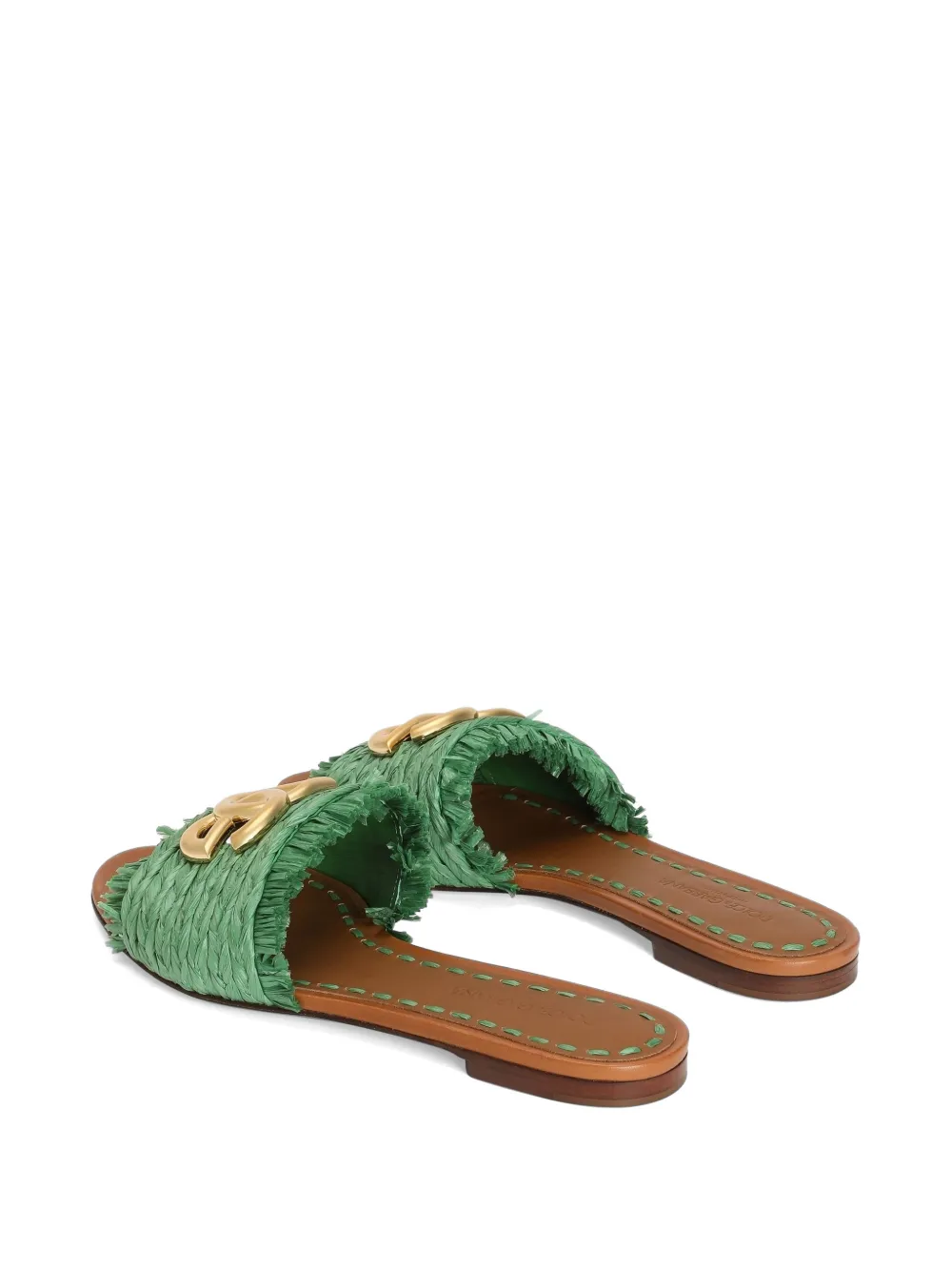 Dolce & Gabbana Raffia slippers Groen