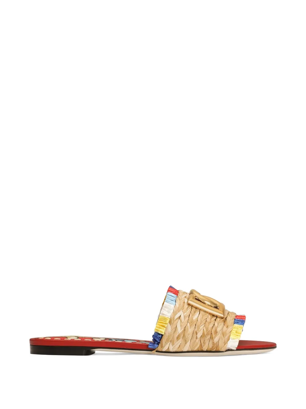 Dolce & Gabbana raffia flat slides - Toni neutri