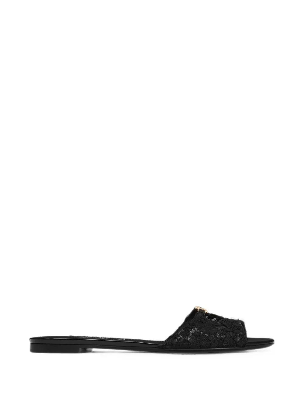 Dolce & Gabbana ciabatta flat slides Zwart