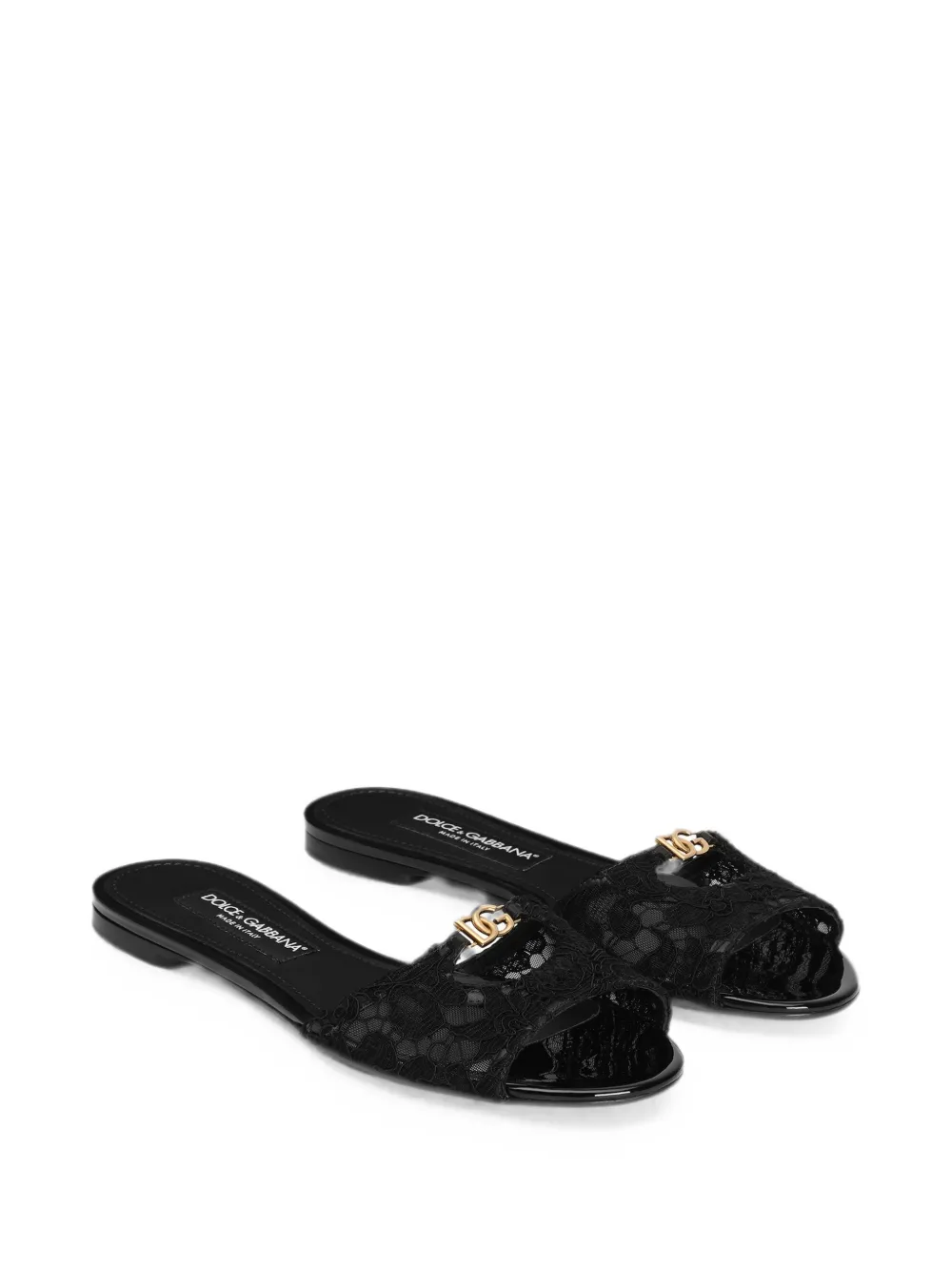 Dolce & Gabbana ciabatta flat slides Zwart