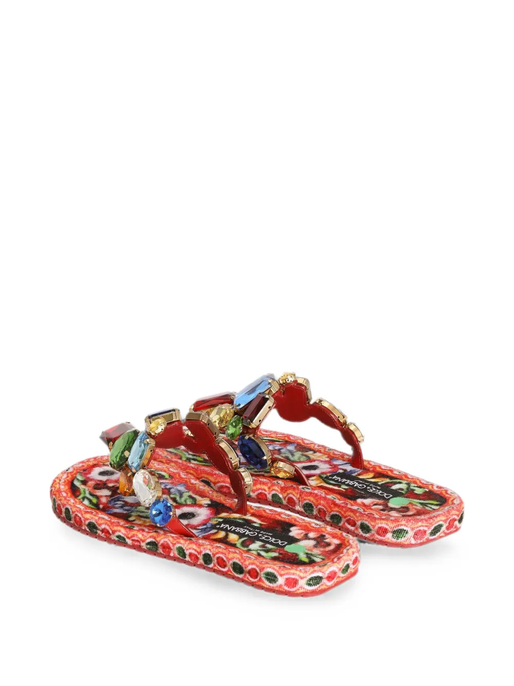 Dolce & Gabbana Carretto-print flip-flops Rood