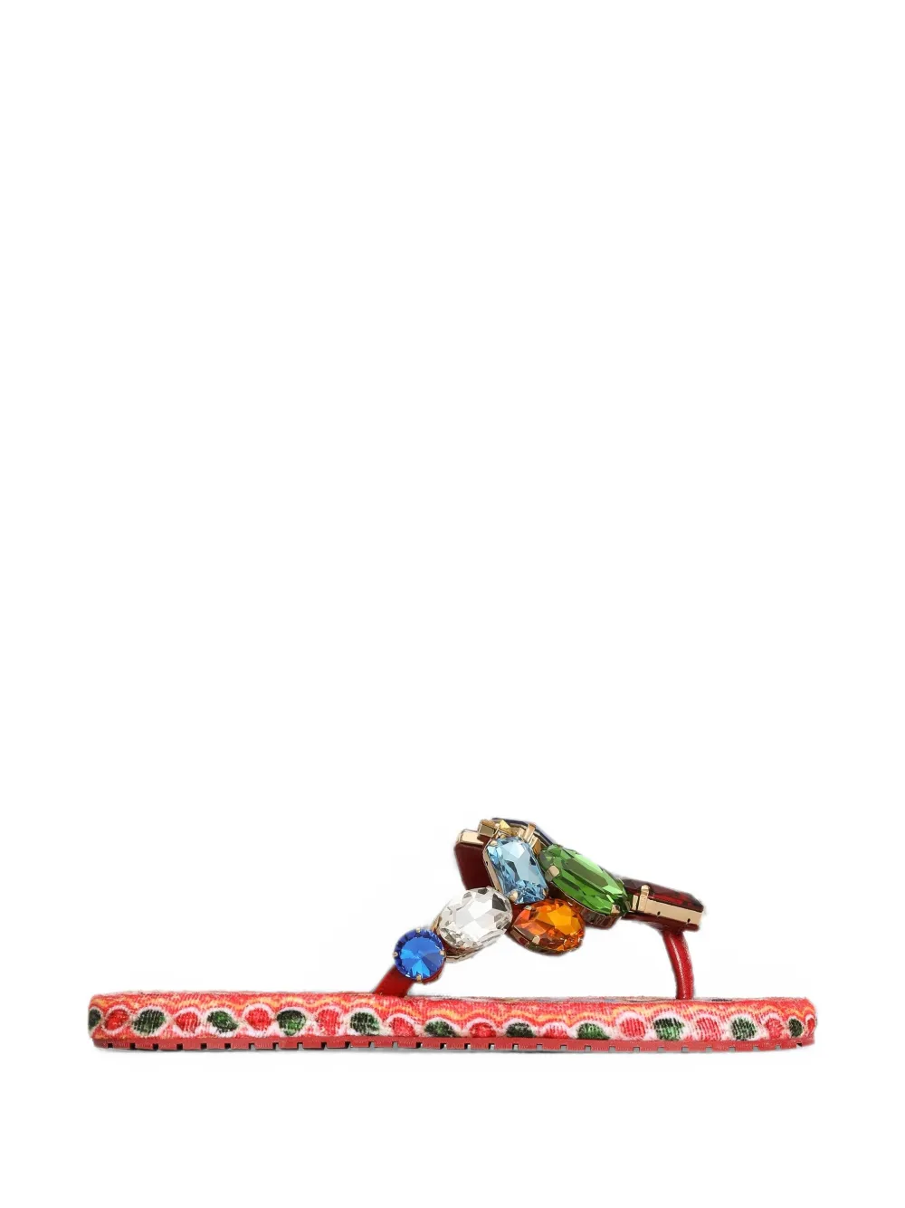 Dolce & Gabbana Carretto-print flip-flops Rood