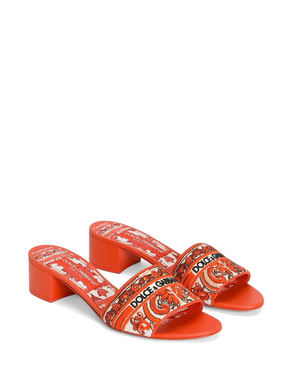 Dolce & Gabbana Muiltjes met borduurwerk Oranje
