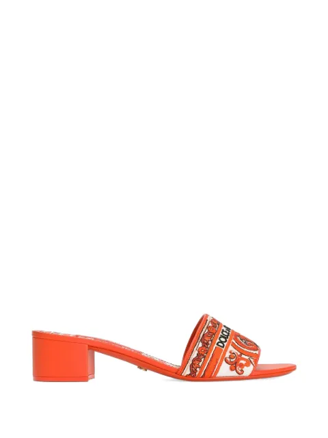 Dolce & Gabbana mules with majolica-embroidery