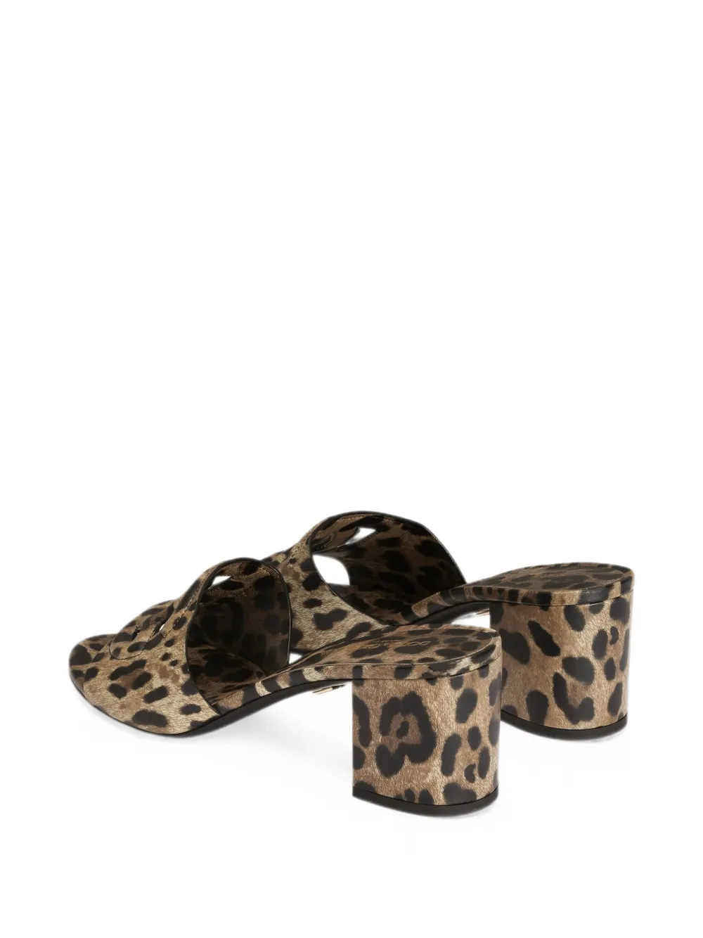 Dolce & Gabbana Kalfsleren muiltjes met luipaard-print Beige