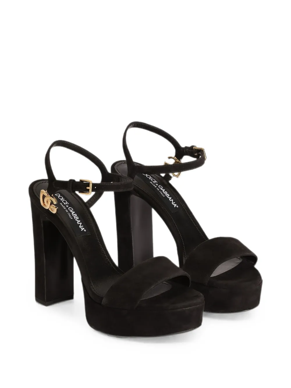 Dolce & Gabbana suede platform sandals Zwart