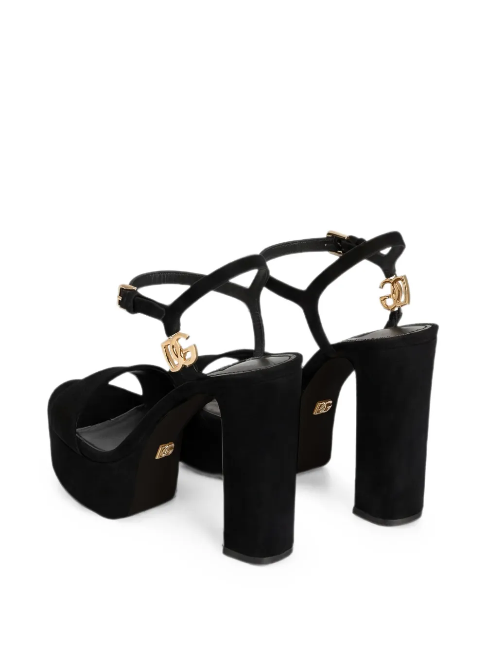 Dolce & Gabbana suede platform sandals Zwart