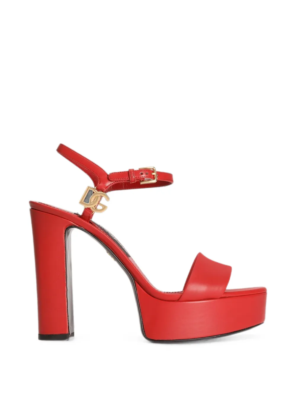 Dolce & Gabbana Plateau-Sandalen aus Kalbsleder - Rot