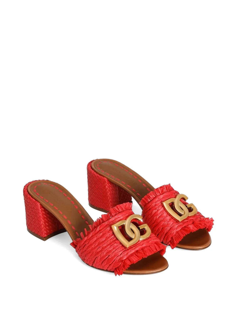 Dolce & Gabbana Raffia muiltjes Rood