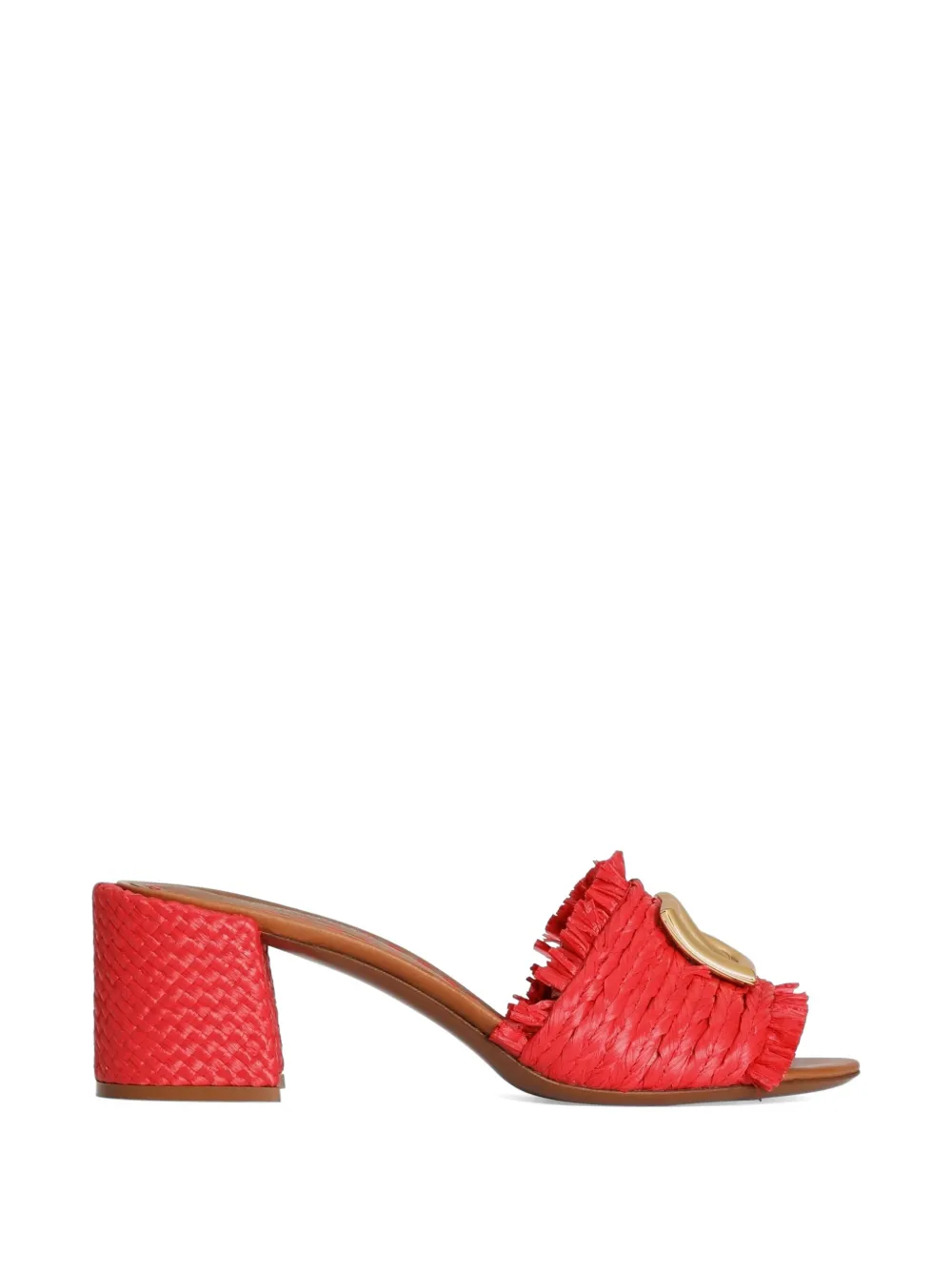 Dolce & Gabbana Mules aus Raffia - Rot