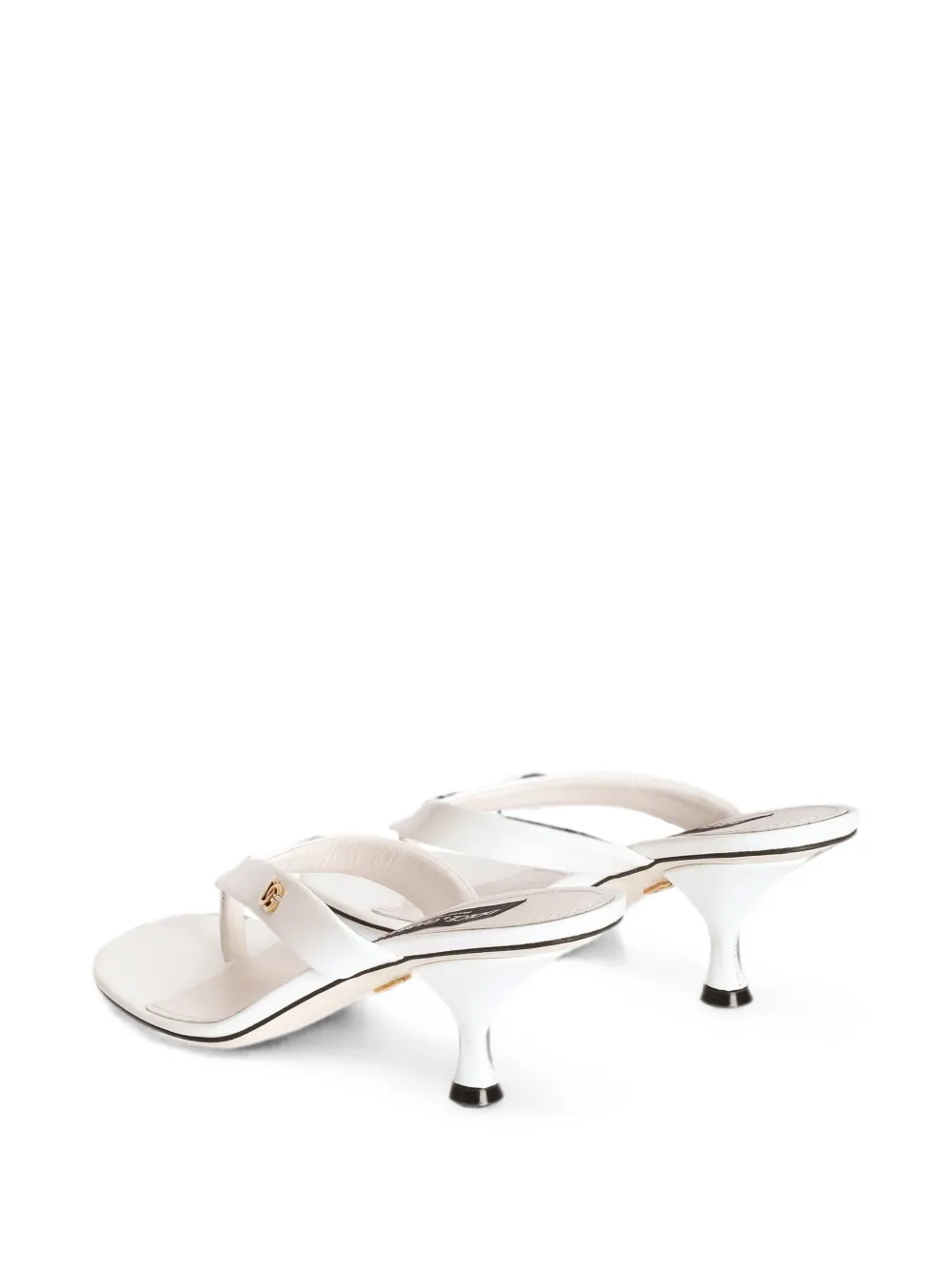 Dolce & Gabbana patent leather thong sandals Wit