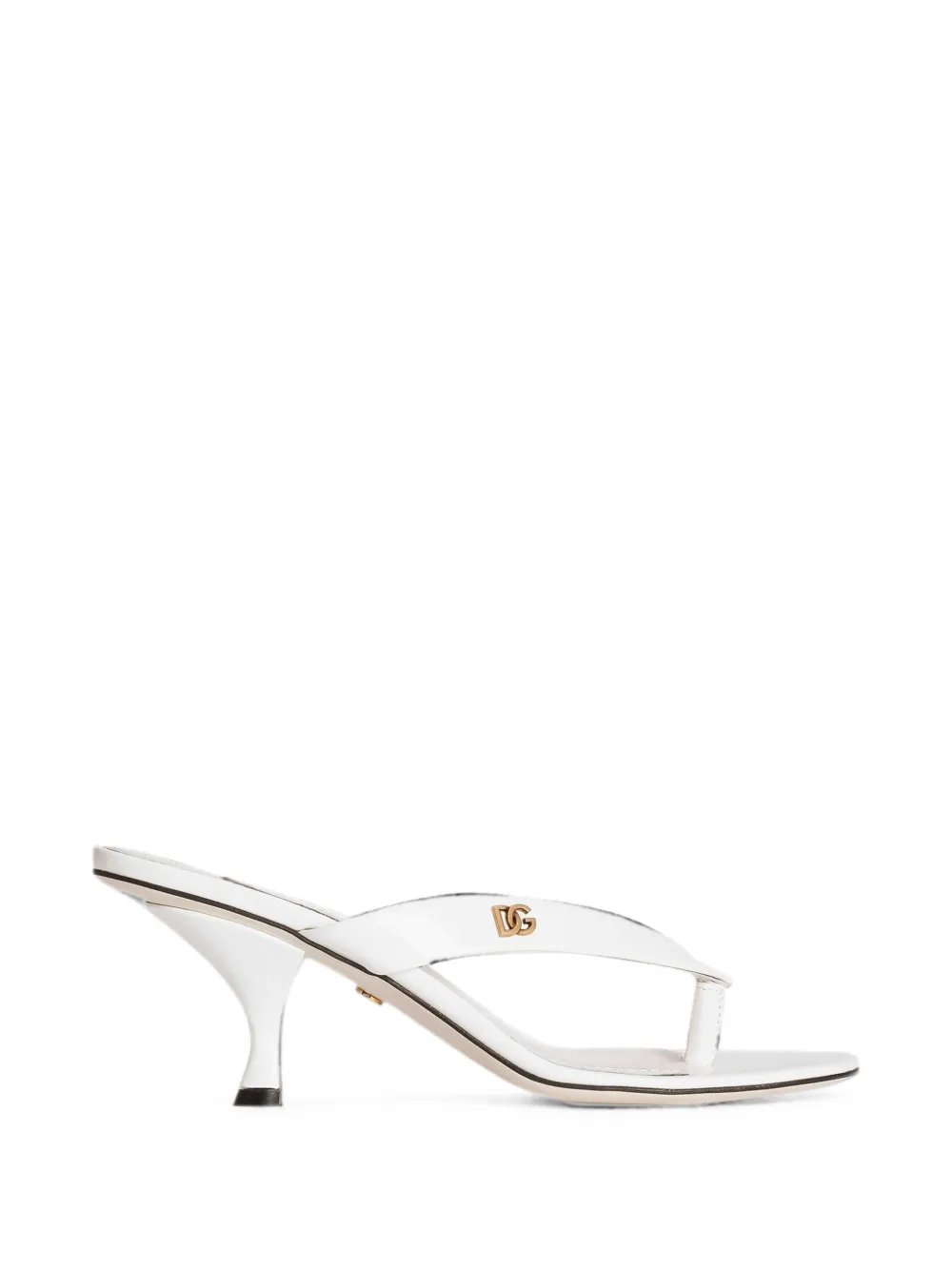 Dolce & Gabbana patent leather thong sandals Wit