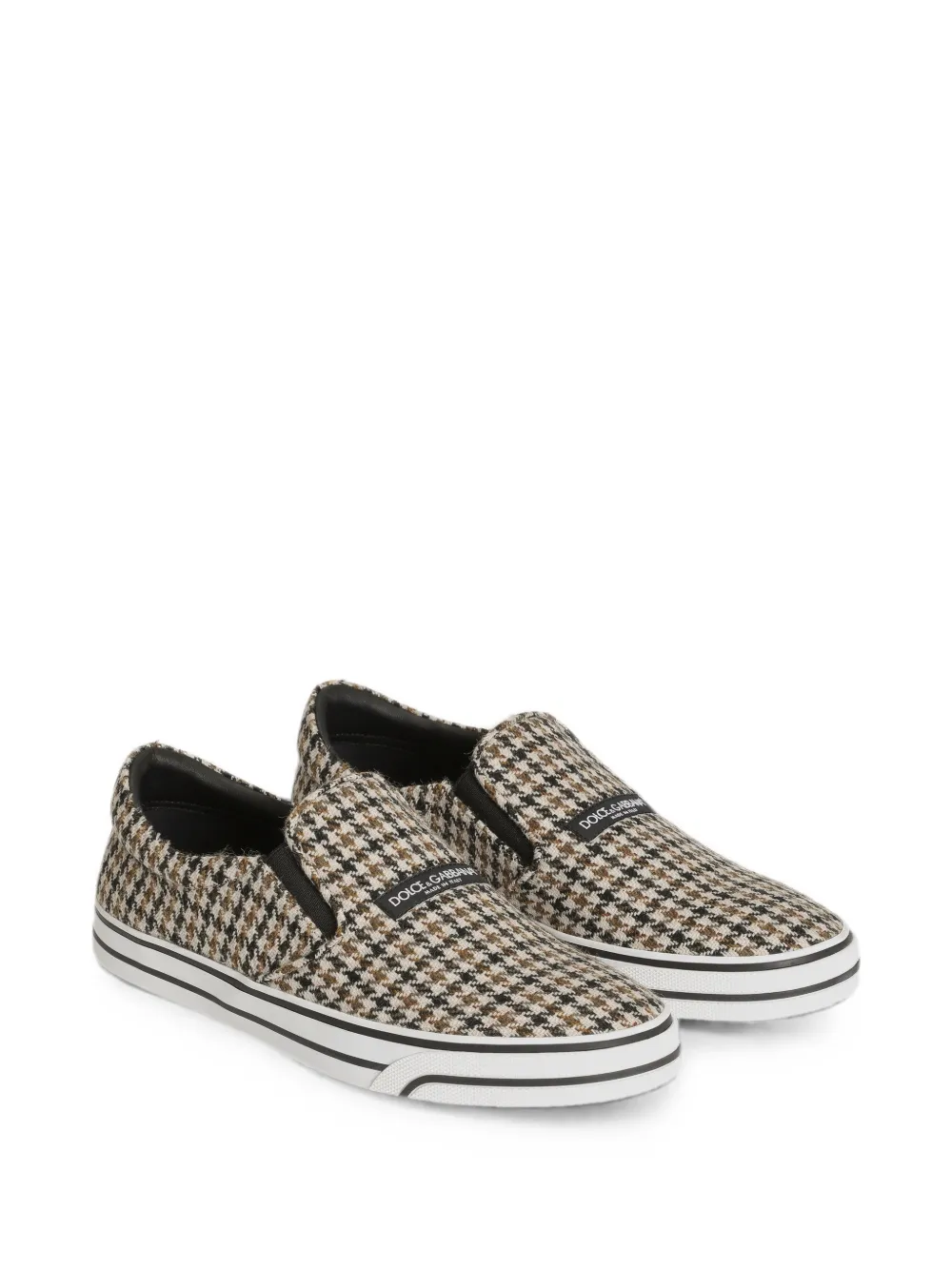 Dolce & Gabbana DG Sailing sneakers in houndstooth wool Beige