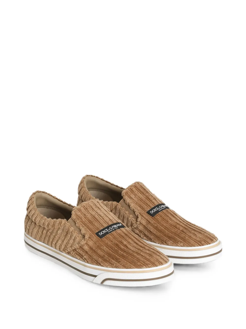 Dolce & Gabbana DG Sailing ribfluwelen sneakers Beige