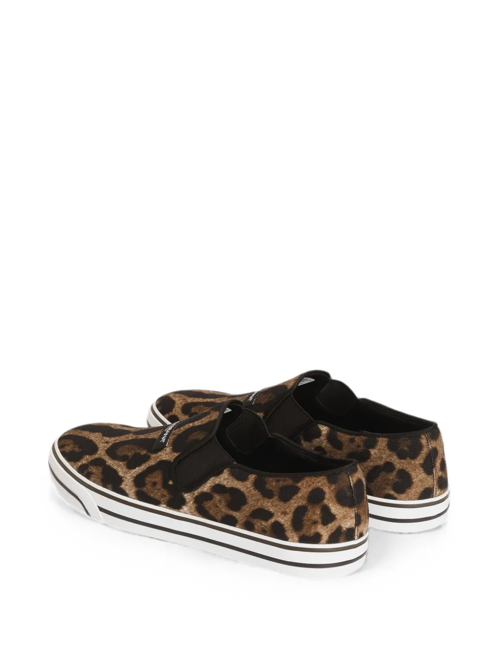 Dolce & Gabbana DG Sailing canvas sneakers en leo-print Beige