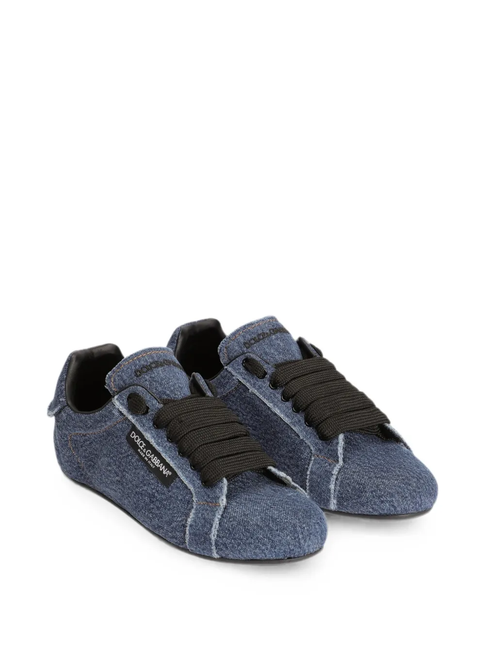 Dolce & Gabbana Portofino Soft denim sneakers Blauw