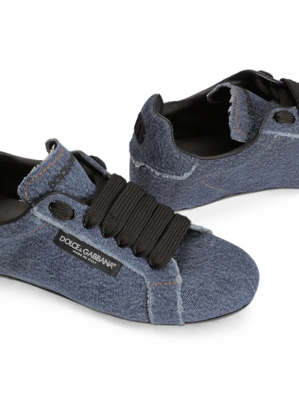 Dolce & Gabbana Portofino Soft denim sneakers Blauw