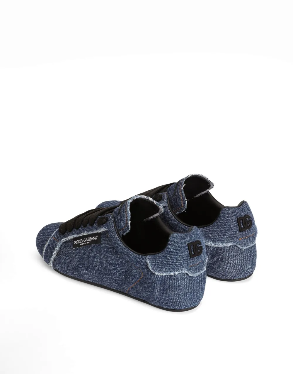 Dolce & Gabbana Portofino Soft denim sneakers Blauw