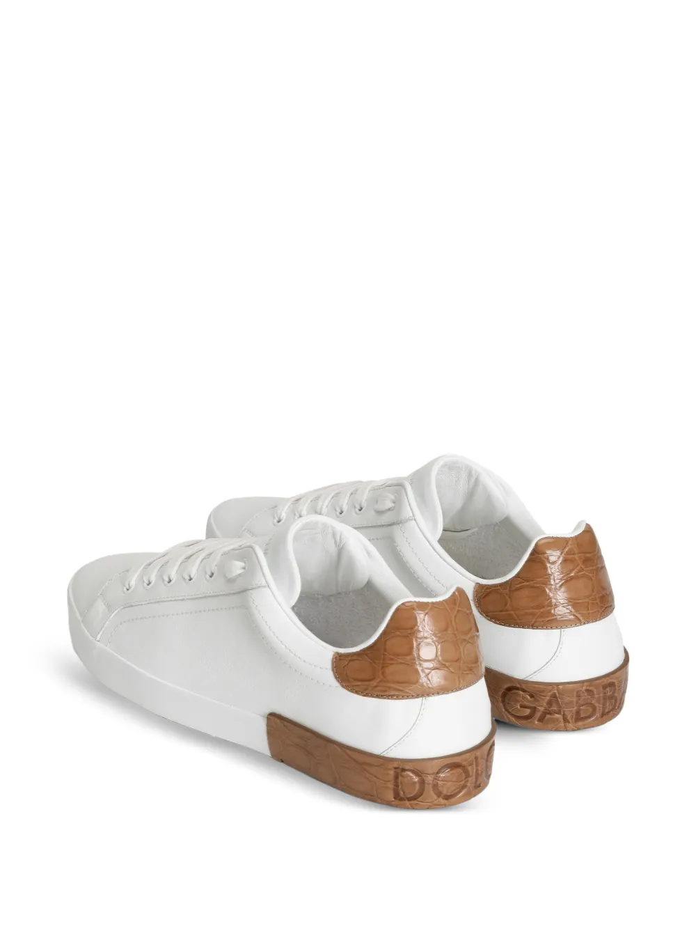 Dolce & Gabbana Portofino calfskin sneakers Wit
