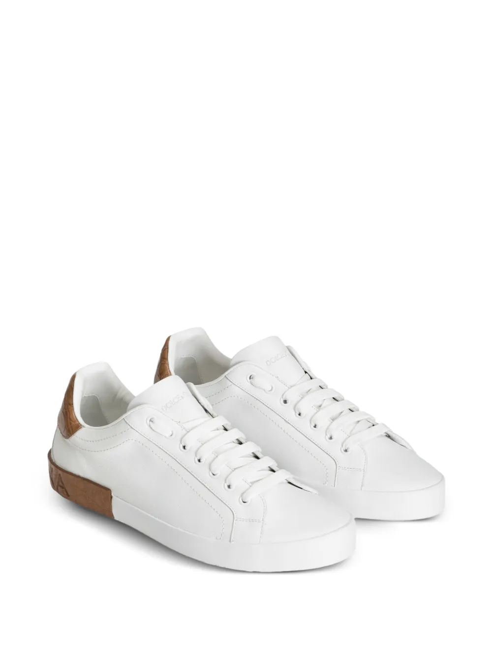 Dolce & Gabbana Portofino calfskin sneakers Wit