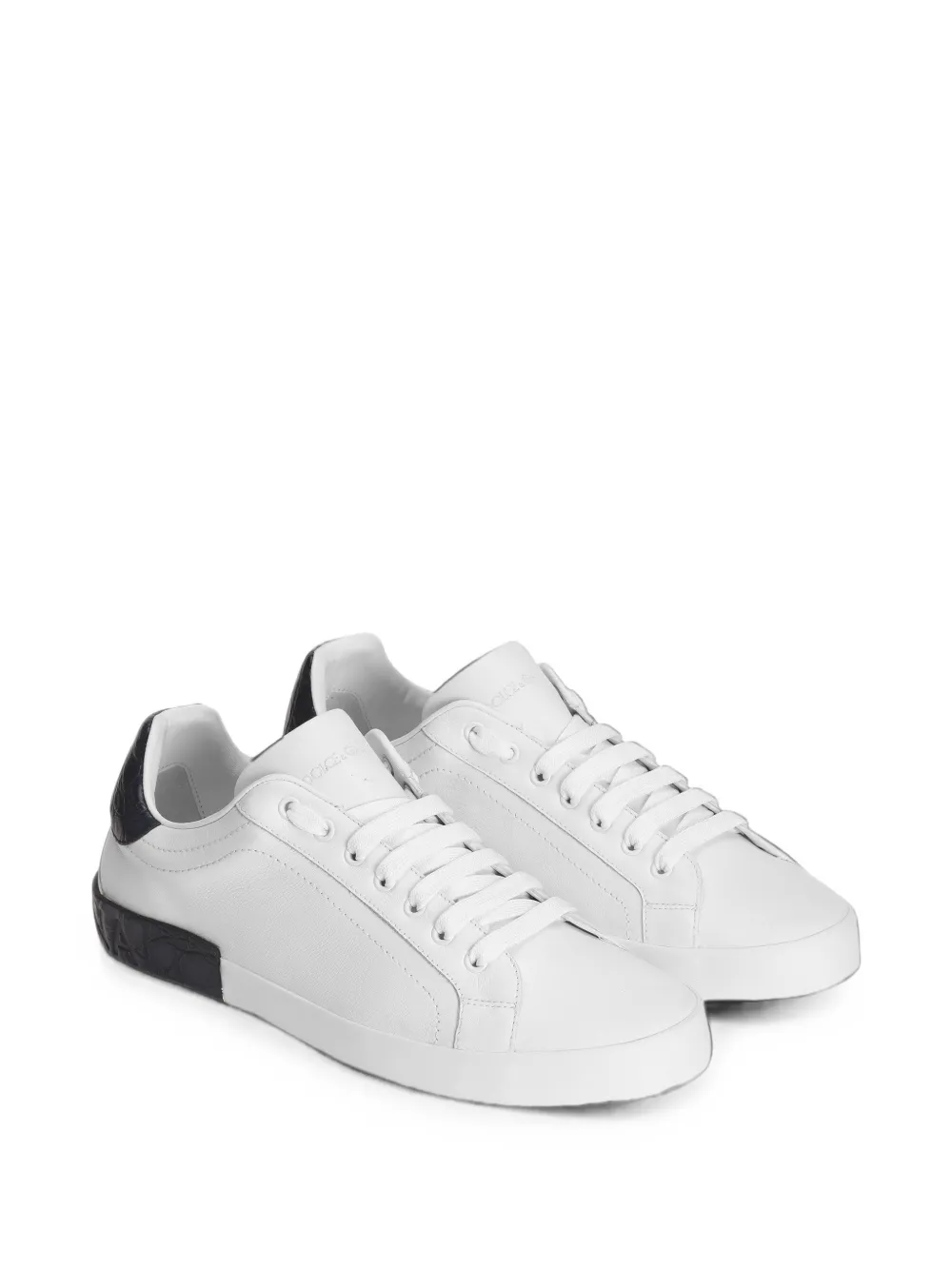 Dolce & Gabbana Portofino calfskin sneakers Wit
