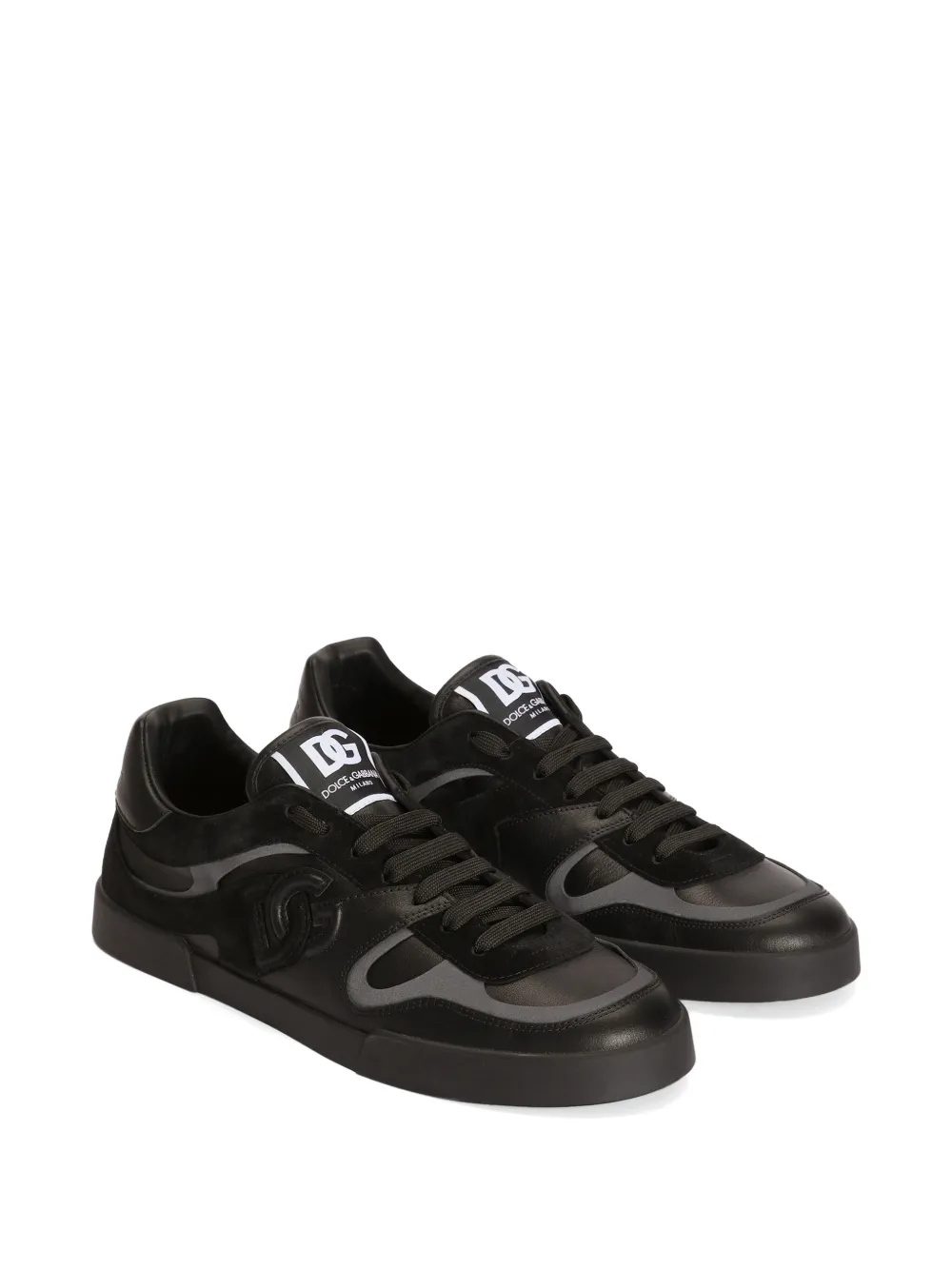 Dolce & Gabbana Portofino kalfsleren sneakers Zwart