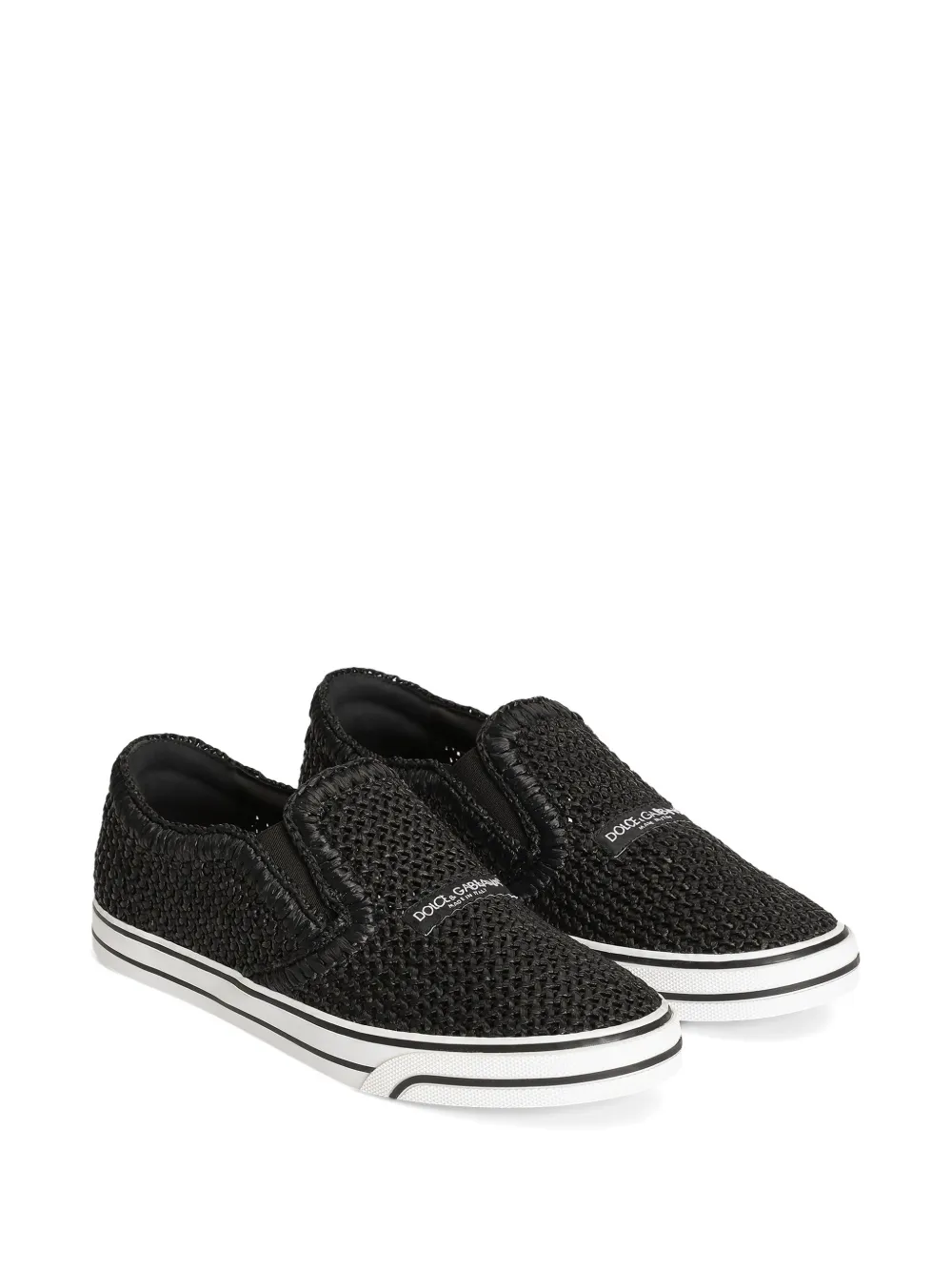 Dolce & Gabbana DG Sailing raffia sneakers Zwart