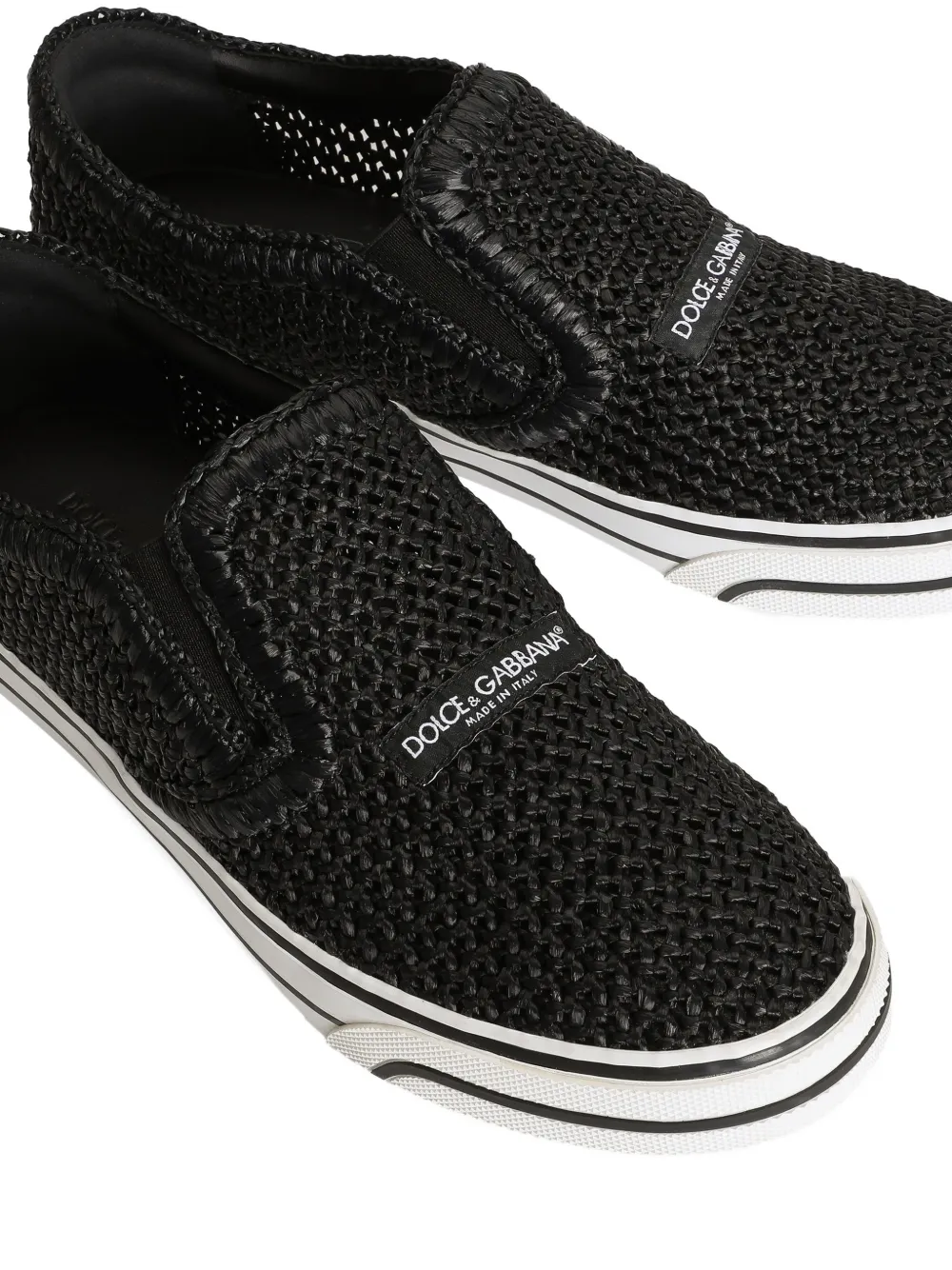 Dolce & Gabbana DG Sailing raffia sneakers Zwart