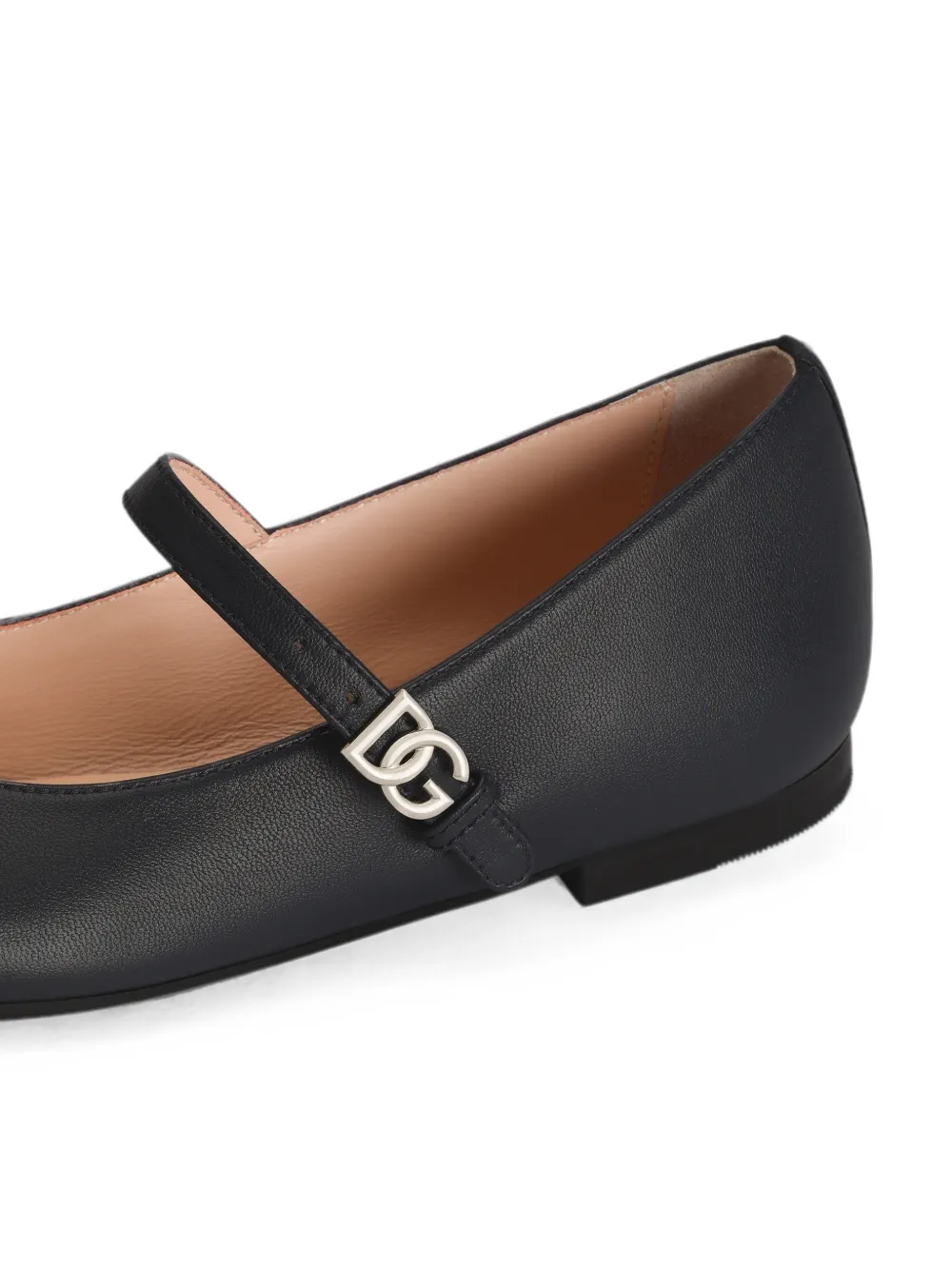 Dolce & Gabbana Kids nappa-leather ballet flats Zwart