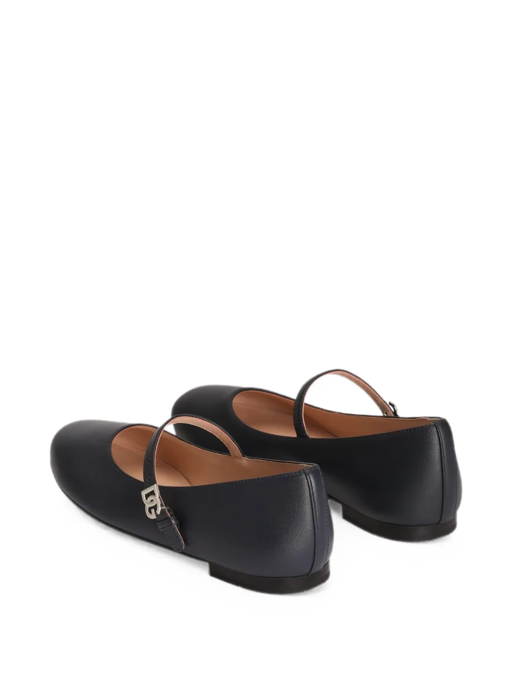 Dolce & Gabbana Kids nappa-leather ballet flats Zwart