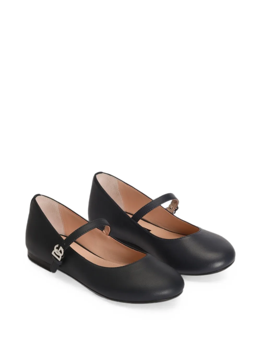 Dolce & Gabbana Kids nappa-leather ballet flats Zwart