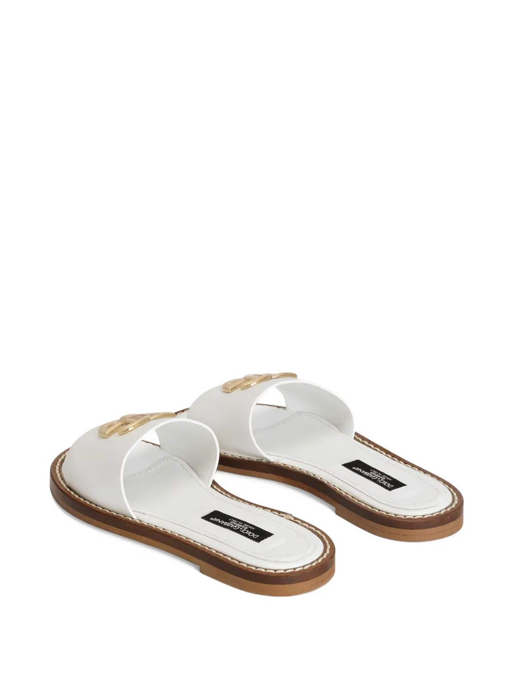 Dolce & Gabbana Kids Slippers met logo Wit