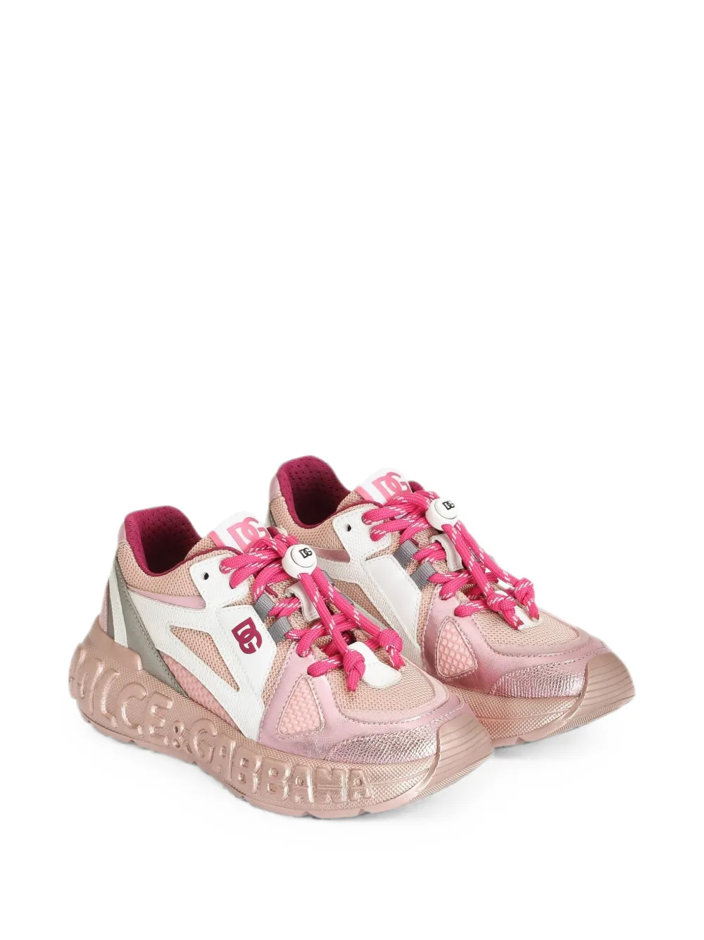 Dolce & Gabbana Kids DG Bounce 12 sneakers in nylon Roze