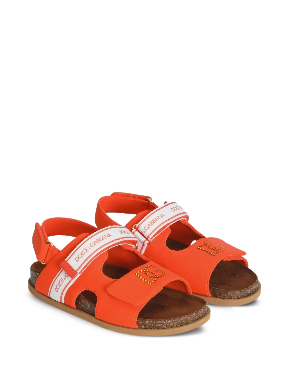 Dolce & Gabbana Kids Sandalen mit Strass - Orange