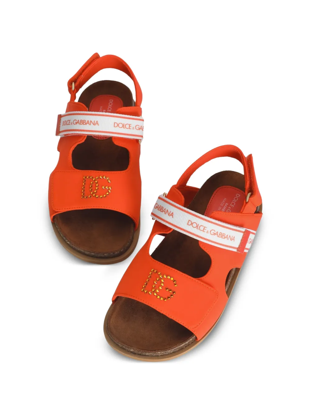 Dolce & Gabbana Kids Sandalen met strass Oranje