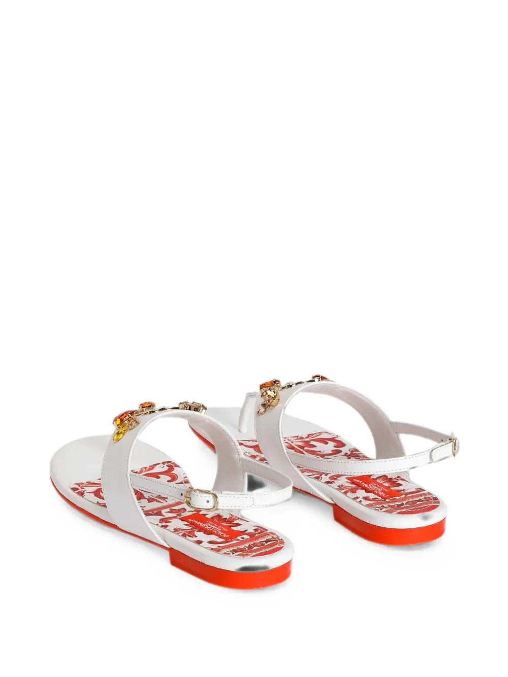 Dolce & Gabbana Kids crystal-embellished sandals Wit