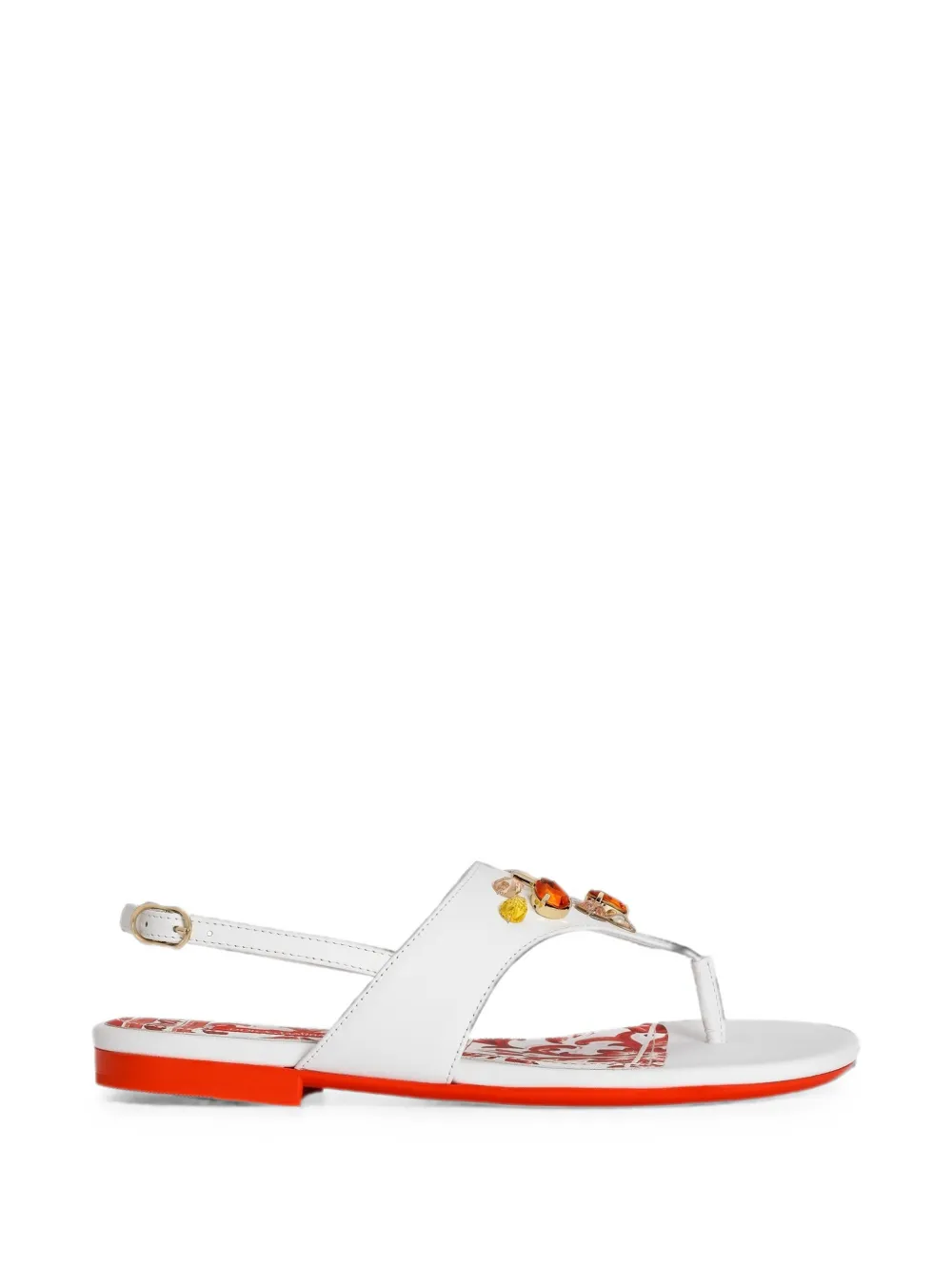 Dolce & Gabbana Kids crystal-embellished sandals Wit