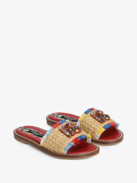 Dolce & Gabbana Kids sandalias planas con flecos