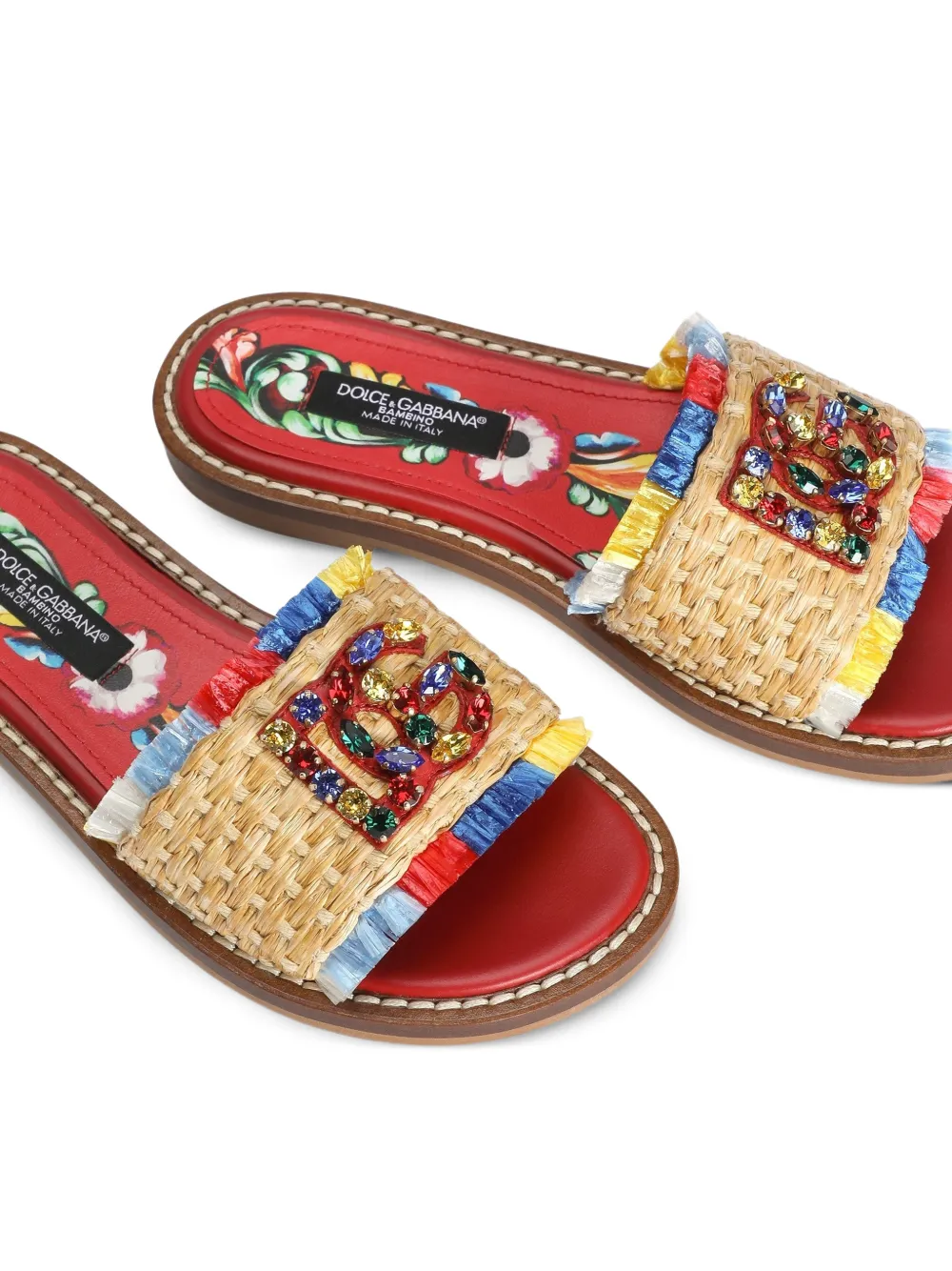 Dolce & Gabbana Kids Sandalen met franjes Beige