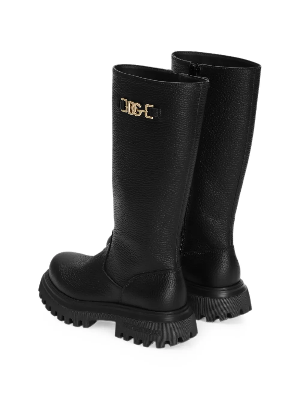 Dolce & Gabbana Kids calfskin boots Zwart