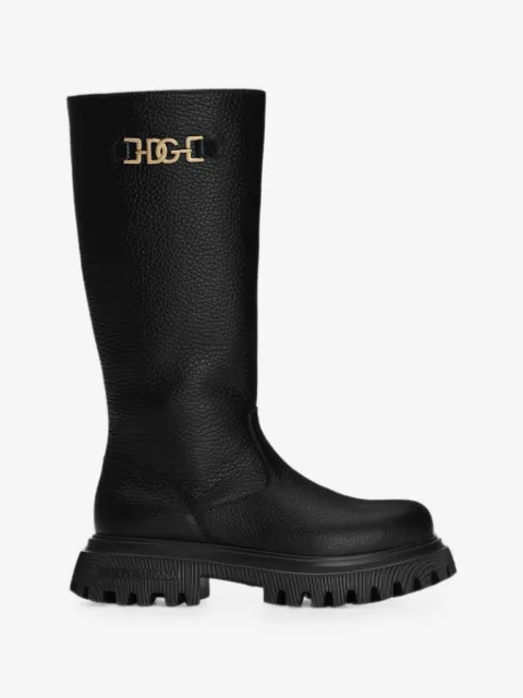 Dolce & Gabbana Kids botas de piel de becerro