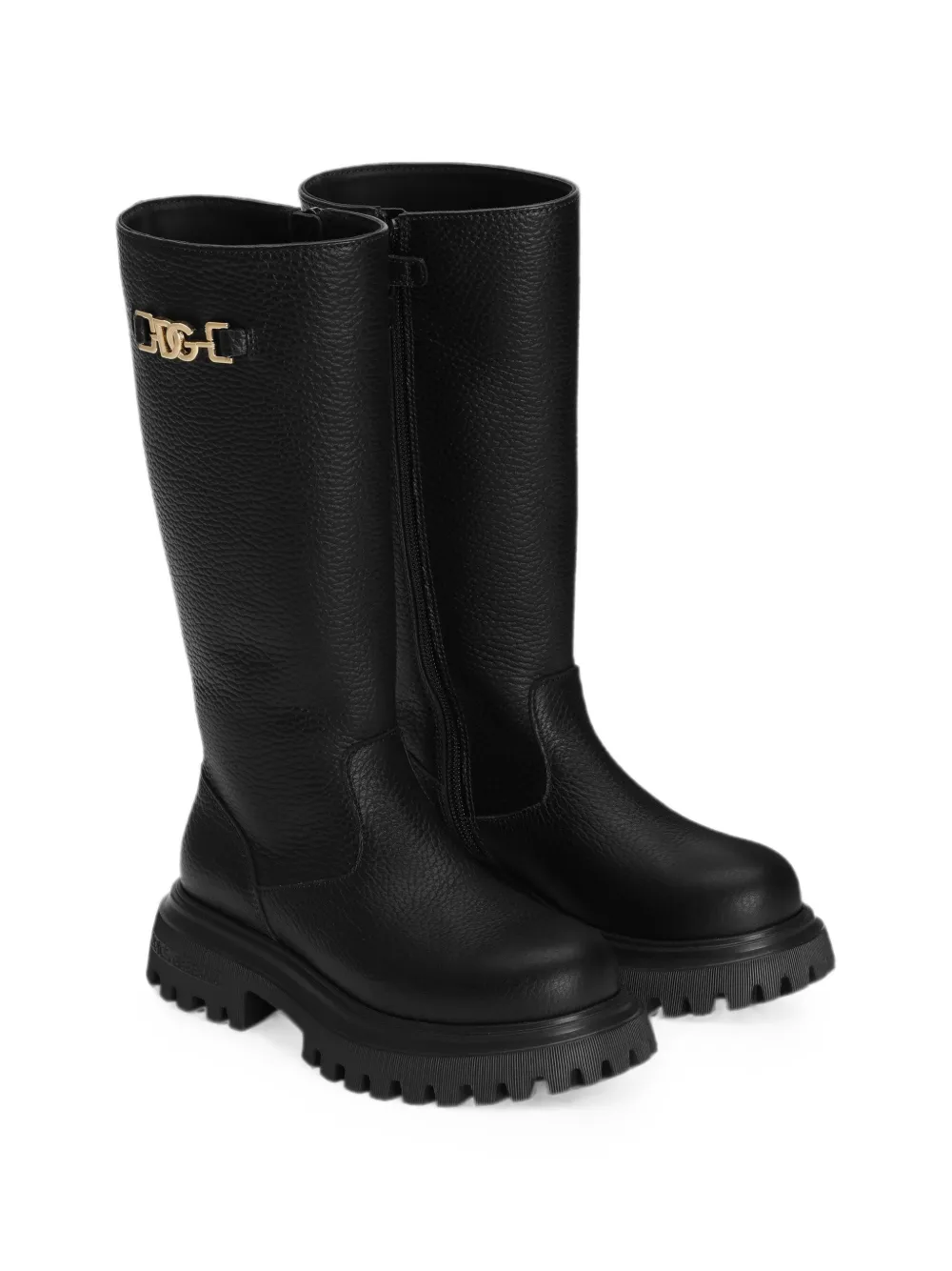 Dolce & Gabbana Kids calfskin boots Zwart